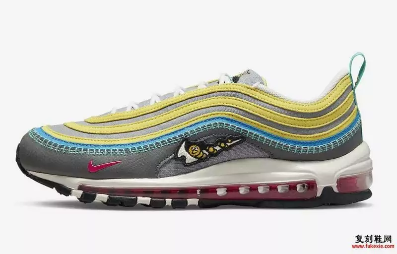 nike air max 97 air sprung homme et femme pourpre jaune gris